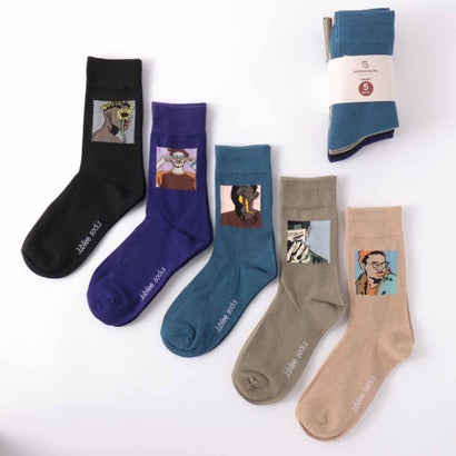 ジュビリー Jubilee ポップデザイン ソックス5足セット ユニセックス 靴下(ブラック)