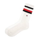 トミー ヒルフィガー TOMMY HILFIGER ストライプリブソックス (ホワイト)