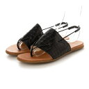 バリ BARI バッグストラップトングフラットサンダル (クロコBLK)