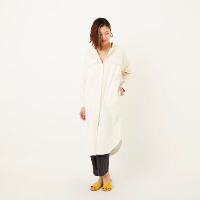 ノーカラーロングシャツ