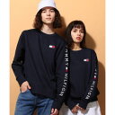 トミー ヒルフィガー TOMMY HILFIGER 【オンライン限定】フレンチテリー ロゴ ロングスリーブスウェット（ネイビー）