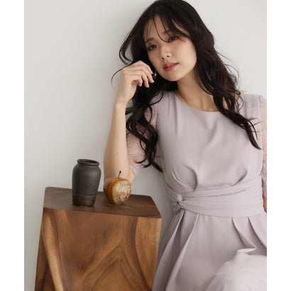 プールヴー PourVous レースフィッシュテールマキシドレスロングスカート結婚式ワンピースドレス大きいサイズ対応フォーマル パーティードレス 20代 30代 40代 （ラベンダー）