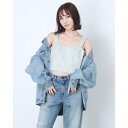ゲス GUESS Rasha Top (WHITE AND LIGHT BLUE VICHY COMBO)