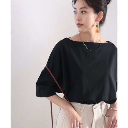 クラシカルエルフ Classical Elf 綿100% 上質コットン。華奢見せ、ルーズプルオーバー （ブラック）のサムネイル