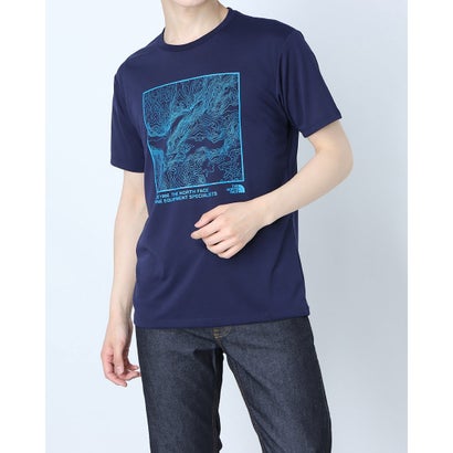 ノースフェイス スニーカー メンズ ザ ノース フェイス THE NORTH FACE メンズ 陸上/ランニング 半袖Tシャツ S/S TOPOGRAPHY TEE(ショートスリーブトポグラフィティー) NT32180 （ネイビー）