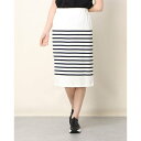 ポンパドール POMPADOUR USA Cotton Border Skirt （White/Navy）