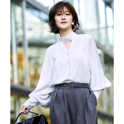 ルイルエブティック RUIRUE BOUTIQUE タックスリーブブラウス （ホワイト）のサムネイル