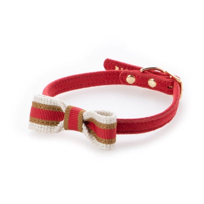 バーディ BIRDIE スープルリボンカラー 25 小型犬ウルトラスエード首輪【返品不可商品】 （レッド）