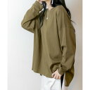 アットワン atONE ドルマンスリーブテールカットワイドロングカットソー (KHAKI)