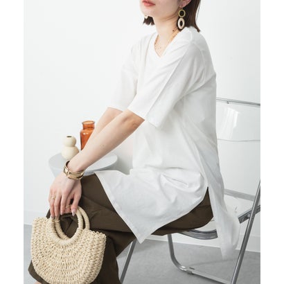 アットワン atONE 5分袖サイドスリットロングTシャツ (OFFWHITE) アットワン atONE 5分袖サイドスリットロングTシャツ (OFFWHITE)