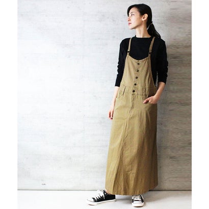 アットワン atONE ツイルステッチサロペットスカート (BEIGE)