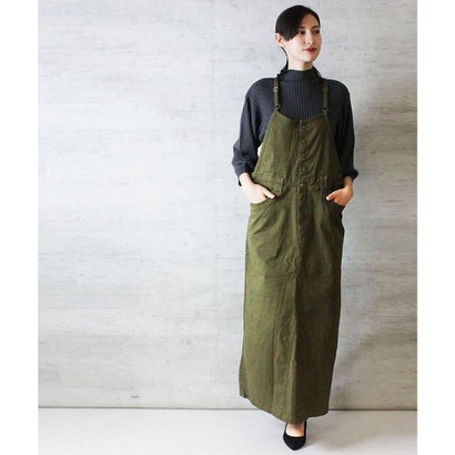 アットワン atONE ツイルステッチサロペットスカート (KHAKI)