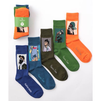 ジュビリー Jubilee ポップデザイン メンズソックス5足セット 靴下(MIX)