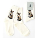 ジュビリー Jubilee キャット 猫デザインソックス ユニセックス 靴下(ホワイト)