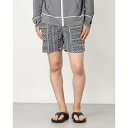 ヘルスニットプロダクト Healthknit Product スイミングパンツ幾何学【返品不可商品】 (ブラック×グレー)