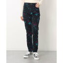 デシグアル Desigual ペイント柄プリントのレディーススキニーパンツ (グレー/ブラック)