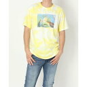 デシグアル Desigual タイダイ柄プリント入り100%コットン素材のメンズTシャツ (イエロー)