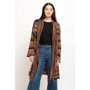 デシグアル Desigual ストライプデザインのレディースニットオープンカーディガン (ピンク/レッド)