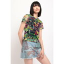 デシグアル Desigual アーティプリントのチュール素材レディーススリムTシャツ (マルチ)(4)