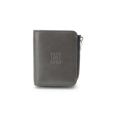 ヒロフ HIROFU 【プラティカ】二つ折り財布 レザー コンパクト ウォレット 本革 (ダークグレー)