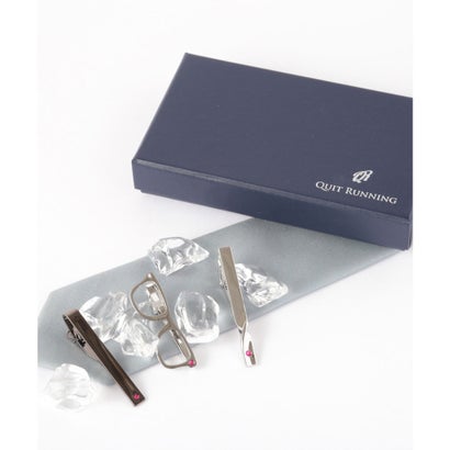 クイトランニング Quit Running 誕生石ネクタイピン 3点セット (シルバー7)