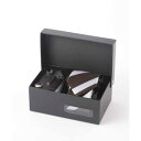 クイトランニング Quit Running メンズ スーツ ギフト箱4点セット レジメンタル ストライプ (ダークブラウン)