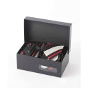 クイトランニング Quit Running メンズ スーツ ギフト箱4点セット レジメンタル ストライプ (ブラック)