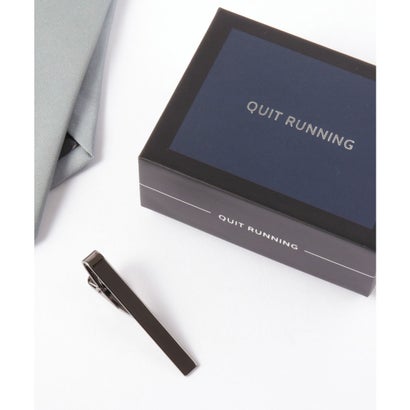 クイトランニング Quit Running 英国ブランドネクタイピン 専用ボックス付き (チャコールグレー)