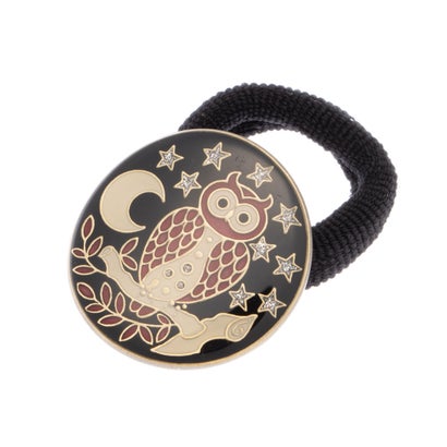 クララビジュー Clara Bijoux オウルモチーフ ゴムポニー （ブラック系）