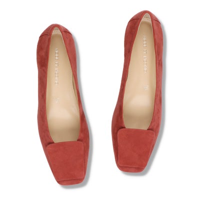 モード エ ジャコモ MODE ET JACOMO スクエアモチーフウエッジパンプス （レンガスエード）