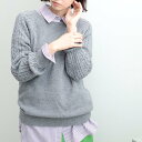 ジーラ GeeRA 袖ケーブル編ニット (グレー)
