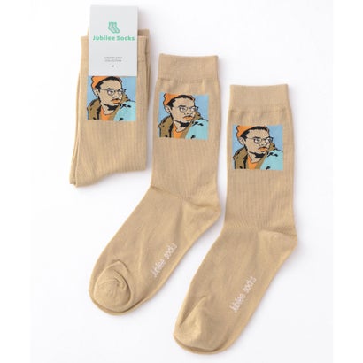ジュビリー Jubilee ポップデザイン メンズソックス (サンドベージュ)