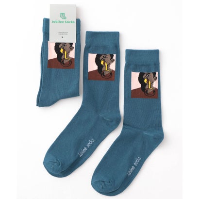 ジュビリー Jubilee ポップデザイン メンズソックス (ダークインディゴブルー)