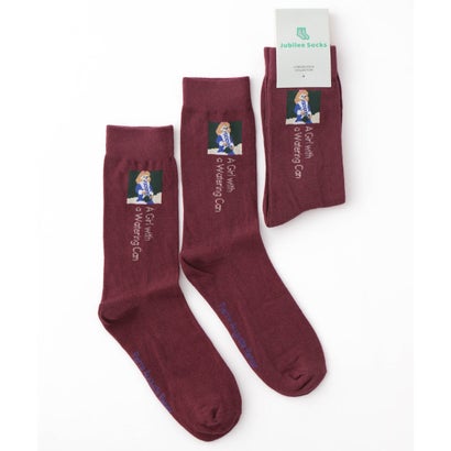 ジュビリー Jubilee ポップデザイン メンズソックス (エンジ)