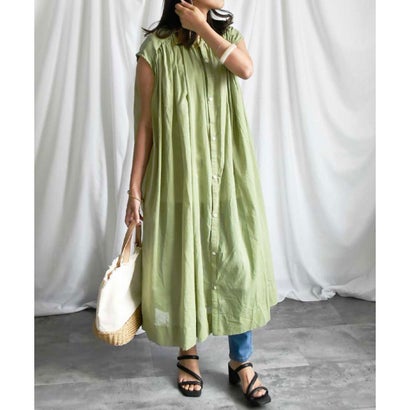 アルゴトウキョウ ARGO TOKYO Cotton shirt sleeveless volume one-piece (グリーン)