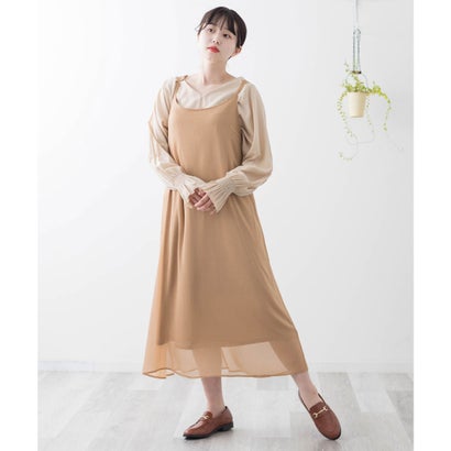 リクリー RECLY シフォンキャミワンピース (ベージュ)