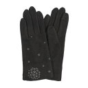 ローラ アシュレイ LAURA ASHLEY 婦人 ジャージ手袋 スマホ対応 五本指 (ブラック)