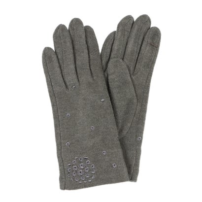 ローラ アシュレイ LAURA ASHLEY 婦人 ジャージ手袋 スマホ対応 五本指 (グレー)