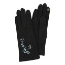 ローラ アシュレイ LAURA ASHLEY 婦人 ジャージ手袋 スマホ対応 五本指 抗菌 (ブラック)