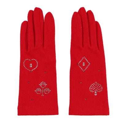 ピッコーネアッチェッソーリ PICONE ACCESSORI 婦人 ジャージ手袋 五本指 (レッド)