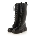 Monoceros/モノケロース(Black)レースアップロングブーツ