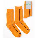 ジュビリー Jubilee ラインデザイン メンズソックス (ダークオレンジ)