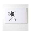 バンクシー Banksy バンクシー アートキャンバス (ホワイト)