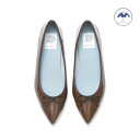 【レイン対応】エマ フランシス Emma Francis フラットバレエシューズ (ブラウン エナメル)