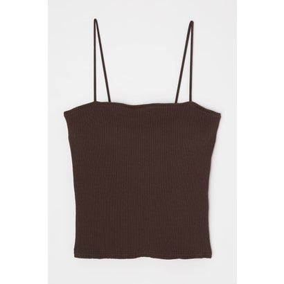 【SQUARE RIB CAMI TOP】スクエア型のキャミソールはデコルテのラインを綺麗に魅せてくれます。一枚で着ても良いですし、シアー素材のアイテムのインナーにレイヤードするのもおすすめです。【製品寸法】FREE 着丈:32||バスト:64||裾まわり:64||紐長さ:32.5||肩線:0.5【素材】表地：コットン98ポリウレタン2、裏地：コットン93ポリウレタン7FREE : 【着丈】32cm / 【胸囲】64cm別カラーはこちら！ ホワイト(O/WHT1)　ブラック(BLK)　パープル(PUR)　オレンジ(ORG)