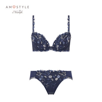 アモスタイル バイ トリンプ AMOSTYLE BY Triumph マーブルアモスタイルステッチ チャーミングラマースリムライン ブラ&ショーツ A-D【返品...