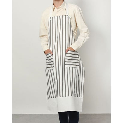 ジュビリー Jubilee 2ボタン ストライプエプロン メンズ (ホワイト×グレー)