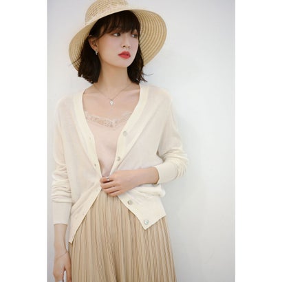 セゾンドパピヨン SAISON DE PAPILLON サマーニットVネックカーディガン （ホワイト）のサムネイル