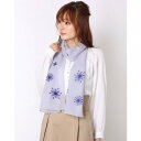 カンカン KANKAN ウール混雪柄刺繍柄ショール (グレー)