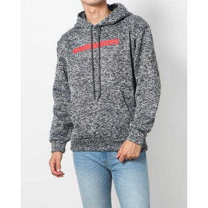 スタイルブロック STYLEBLOCK ニットフリース裏起毛プリントパーカー （Theonlyway杢チャコール）